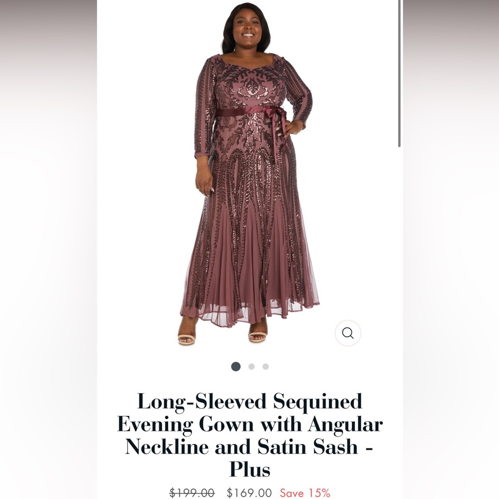 Dark Rose Gown Size 16- WORN ONCE - Picture 4 of 5